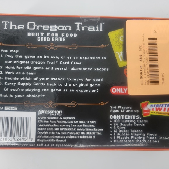 COPY - The Oregon Trail Hunt for Food Card Game 2-6 Players Ages 12+ only at Ta… - Picture 5 of 5